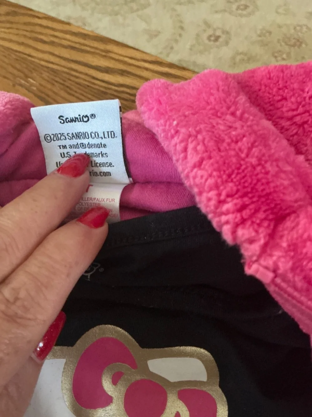 Hello Kitty Full Zip Faux Fur Hooded Vest w/ Top in Pink Combo Sz 3T EUC $48R